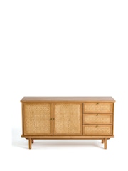 La Redoute Intérieurs Polished Pine Orient Pine And Cane Sideboard - Image 1 of 5