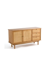 La Redoute Intérieurs Polished Pine Orient Pine And Cane Sideboard - Image 2 of 5