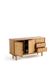 La Redoute Intérieurs Polished Pine Orient Pine And Cane Sideboard - Image 3 of 5