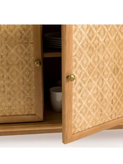 La Redoute Intérieurs Polished Pine Orient Pine And Cane Sideboard - Image 4 of 5