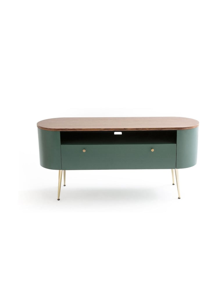 La Redoute Intérieurs GreenWalnut Topim Vintage Lacquered TV Unit - Image 1 of 4