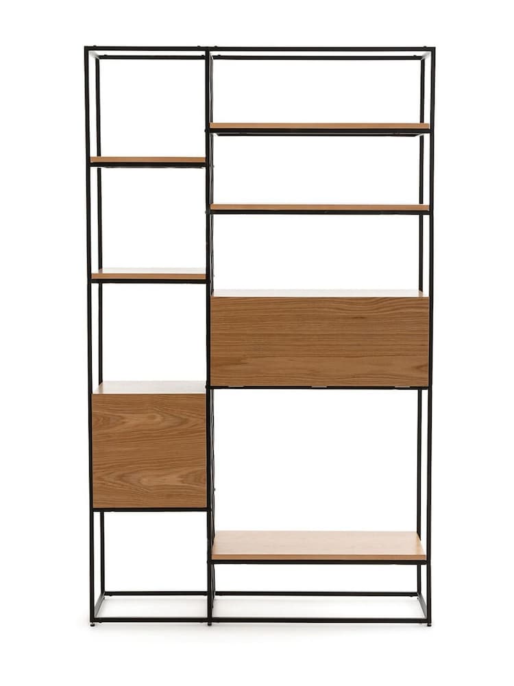 La Redoute Intérieurs Oak Vaulty & Metal Wire Shelving Unit - Image 1 of 5