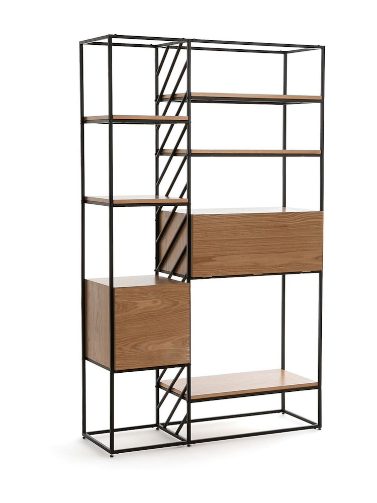 La Redoute Intérieurs Oak Vaulty & Metal Wire Shelving Unit - Image 2 of 5