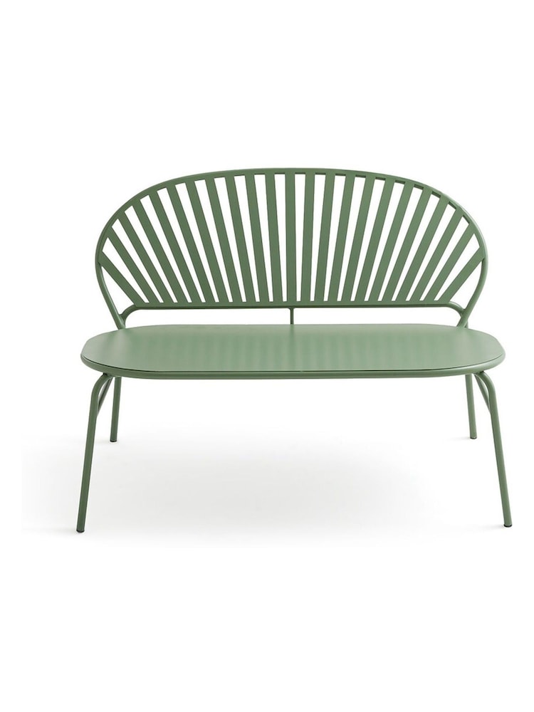 La Redoute Intérieurs Khaki Solale Metal Garden Bench - Image 1 of 4
