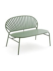 La Redoute Intérieurs Khaki Solale Metal Garden Bench - Image 3 of 4