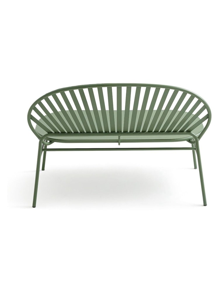 La Redoute Intérieurs Khaki Solale Metal Garden Bench - Image 4 of 4