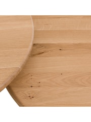 La Redoute Intérieurs Set of 2 Oak Minimal Round Oak Nesting Coffee Tables - Image 4 of 4