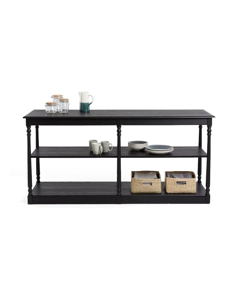 La Redoute Intérieurs Black Reipard 180cm Oak Veneer Draper Console Table - Image 1 of 5