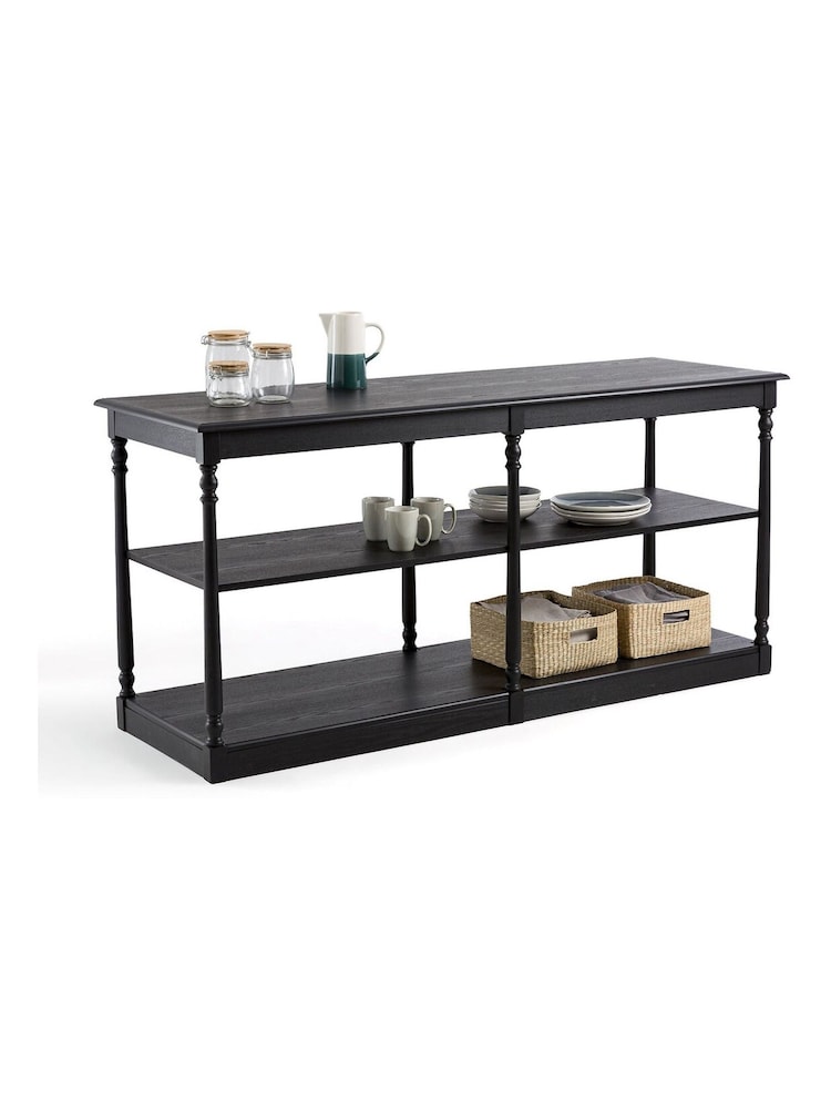 La Redoute Intérieurs Black Reipard 180cm Oak Veneer Draper Console Table - Image 2 of 5
