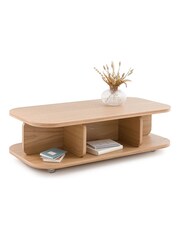 La Redoute Intérieurs Natural Riteni Oak Veneer Trolley Coffee Table - Image 2 of 5