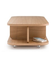 La Redoute Intérieurs Natural Riteni Oak Veneer Trolley Coffee Table - Image 3 of 5
