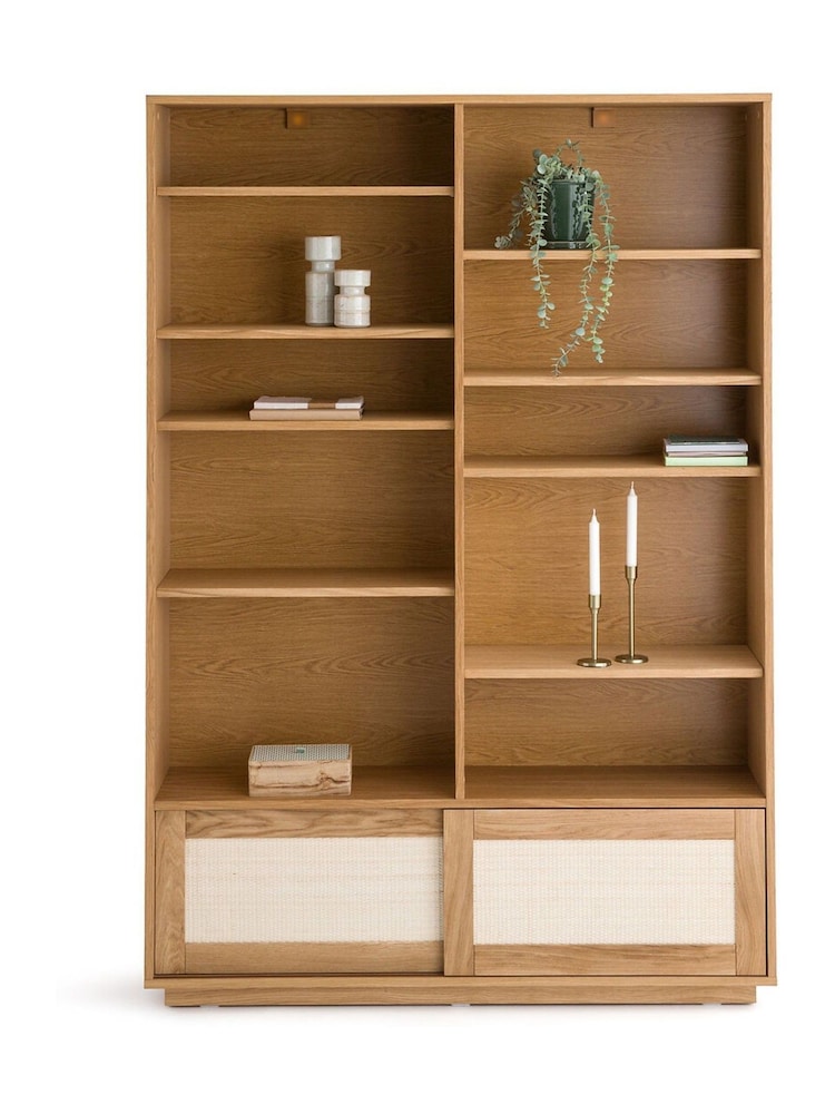 La Redoute Intérieurs Oak Palano Veneer & Cane Bookcase Module - Image 1 of 5