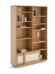 La Redoute Intérieurs Oak Palano Veneer & Cane Bookcase Module - Image 2 of 5