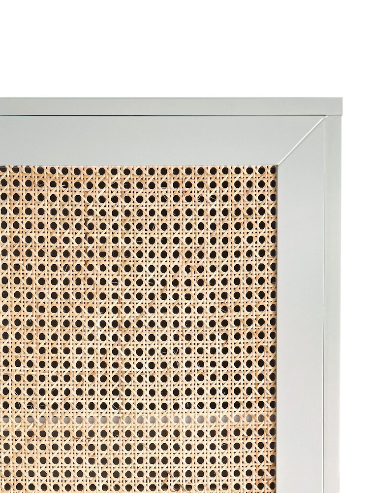 La Redoute Intérieurs Grey Natural Paola Pine & Rattan Triple Wardrobe - Image 5 of 5