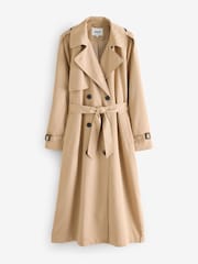 ONLY Cream Longline Double Breasted Trench Coat - Image 2 of 2