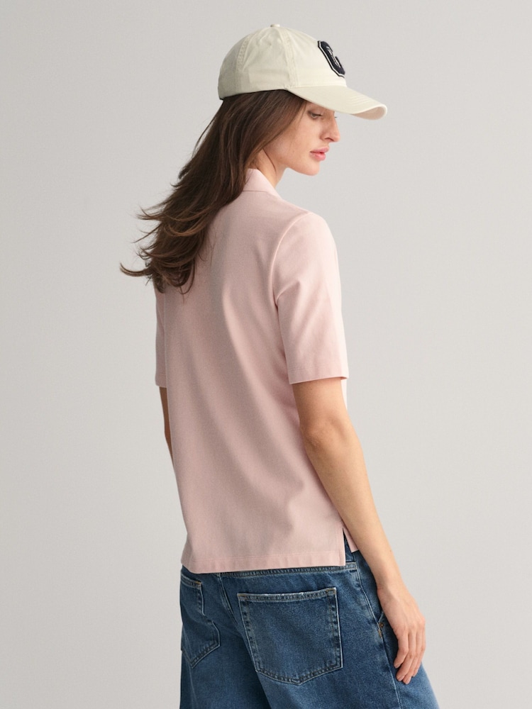 GANT Pink Slim-Fit Polo Shirt - Image 2 of 4
