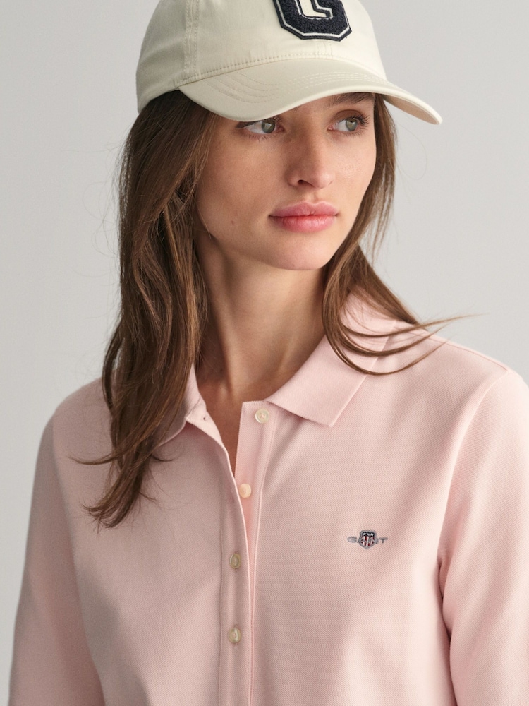 GANT Pink Slim-Fit Polo Shirt - Image 3 of 4