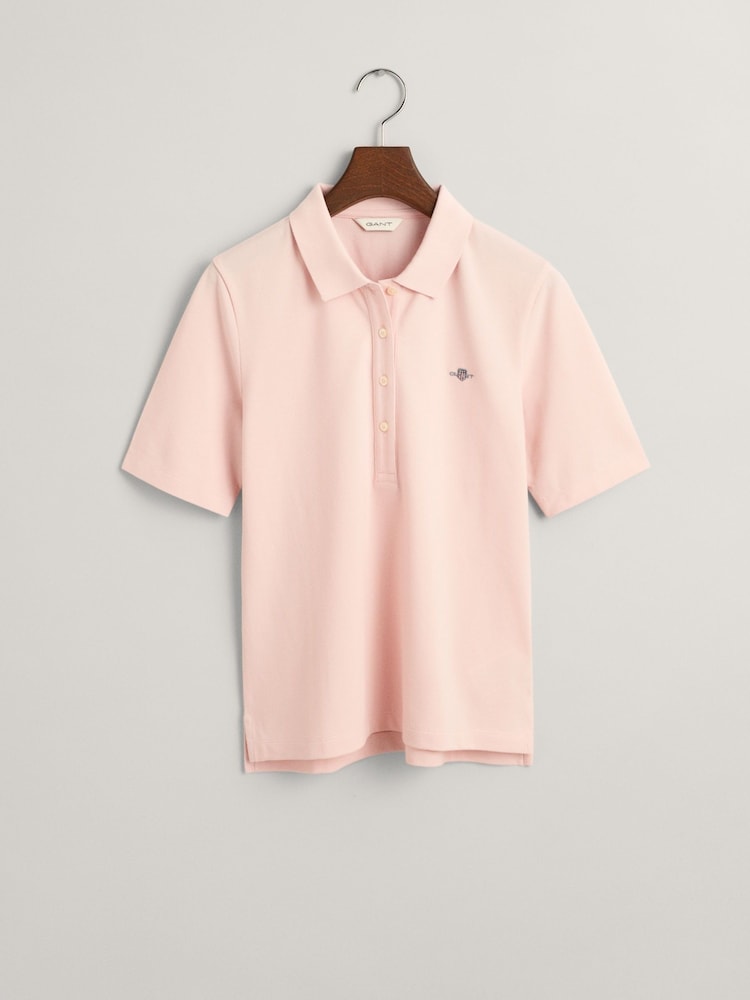 GANT Pink Slim-Fit Polo Shirt - Image 4 of 4