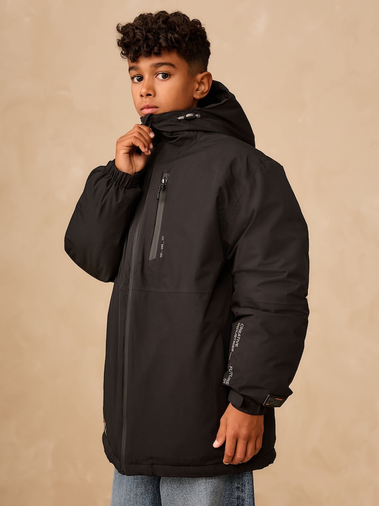 Black Waterproof Inner Wadded Coat (3-16yrs) - Image 1 of 12 Black Waterproof Inner Wadded Coat (3-16yrs) - Image 1 of 12