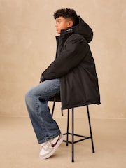 Black Waterproof Inner Wadded Coat (3-16yrs) - Image 2 of 12