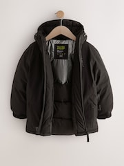 Black Waterproof Inner Wadded Coat (3-16yrs) - Image 7 of 12