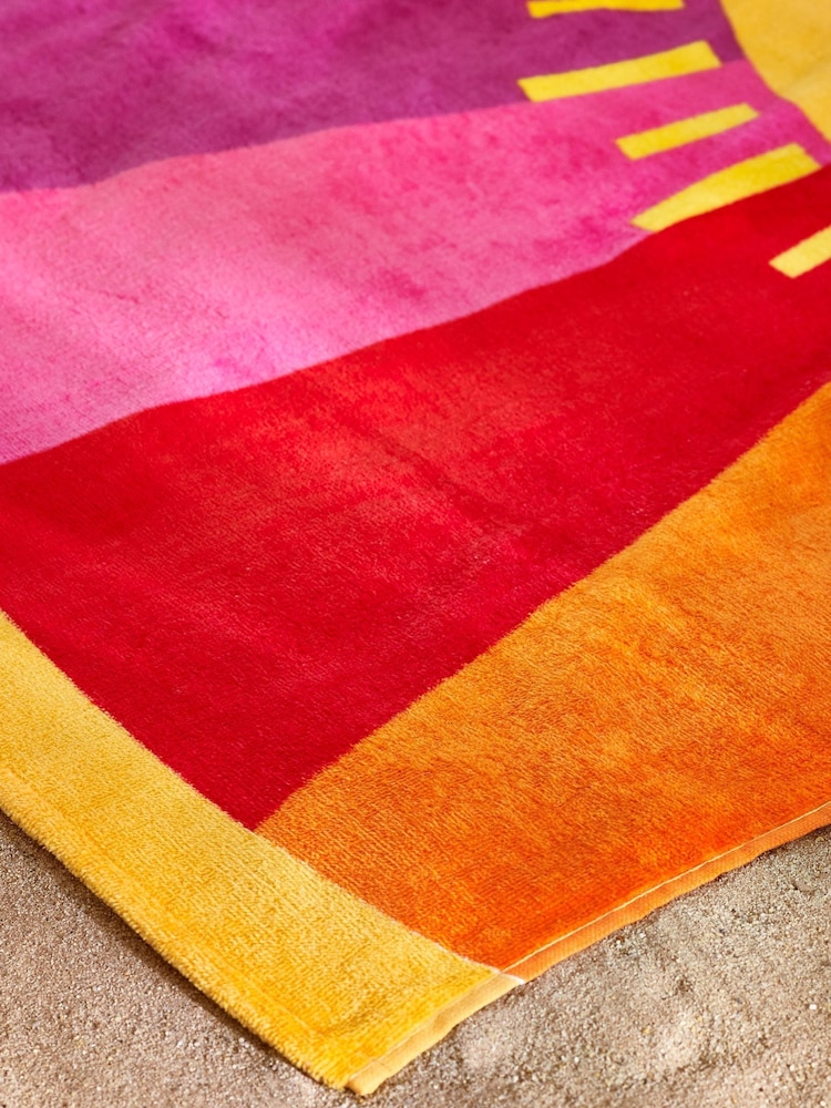 Catherine Lansfield Multi Hello Summer Cotton Beach Towel - Image 2 of 2