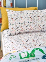Catherine Lansfield Blue Digger Dreams Fitted Sheet - Image 1 of 2