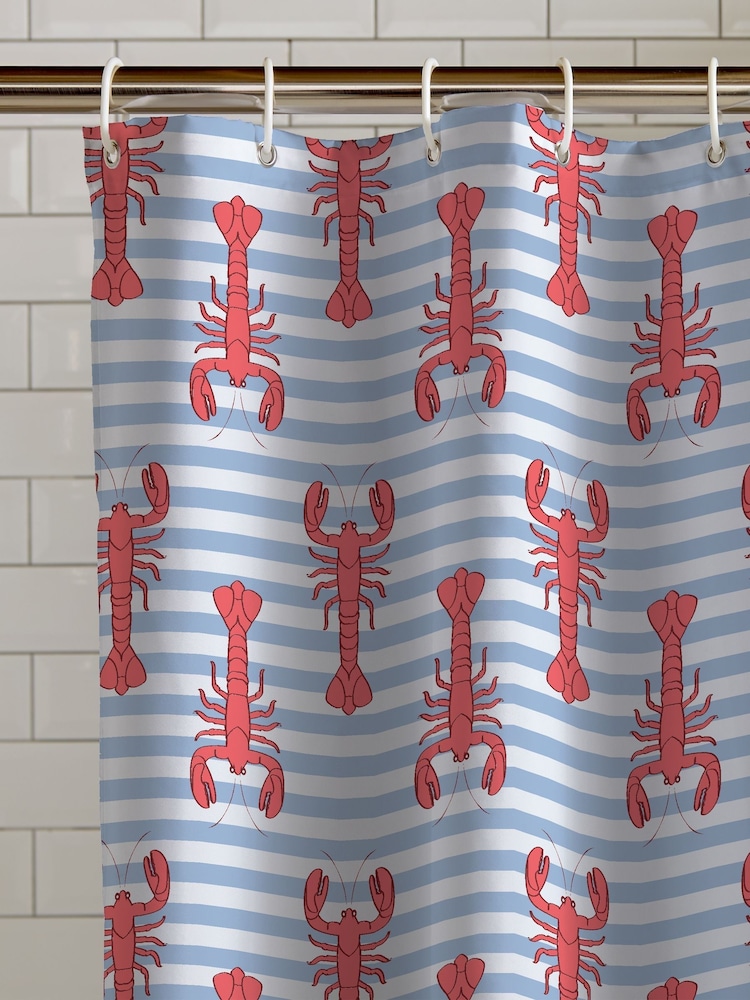 Catherine Lansfield Red Lobster Shower Curtain Panel - Image 1 of 2
