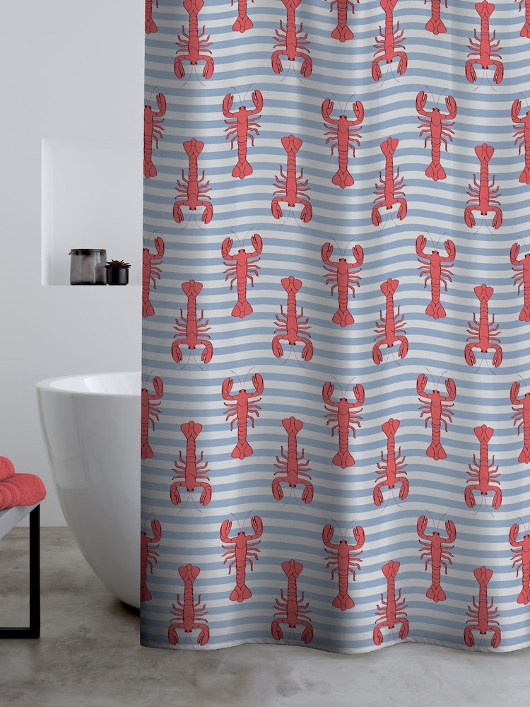 Catherine Lansfield Red Lobster Shower Curtain Panel - Image 2 of 2