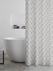 Catherine Lansfield Silver Diamond Shower Curtain Panel - Image 2 of 2