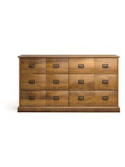 La Redoute Intérieurs Dark Oak Wood Lindley Solid Pine Chest of 6 Drawers - Image 1 of 5