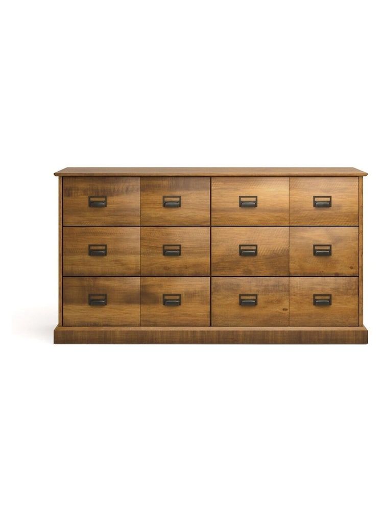 La Redoute Intérieurs Dark Oak Wood Lindley Solid Pine Chest of 6 Drawers - Image 1 of 5