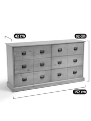 La Redoute Intérieurs Dark Oak Wood Lindley Solid Pine Chest of 6 Drawers - Image 4 of 5