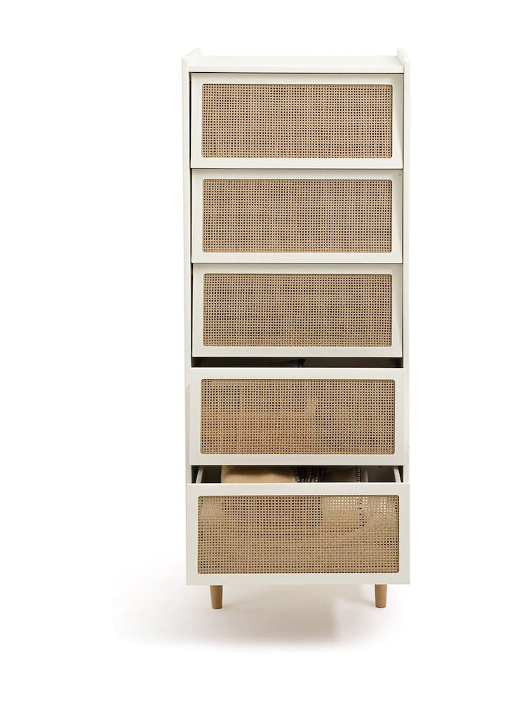 La Redoute Intérieurs Egg Shell Taga Dresser with 5 Cane Drawers - Image 2 of 5
