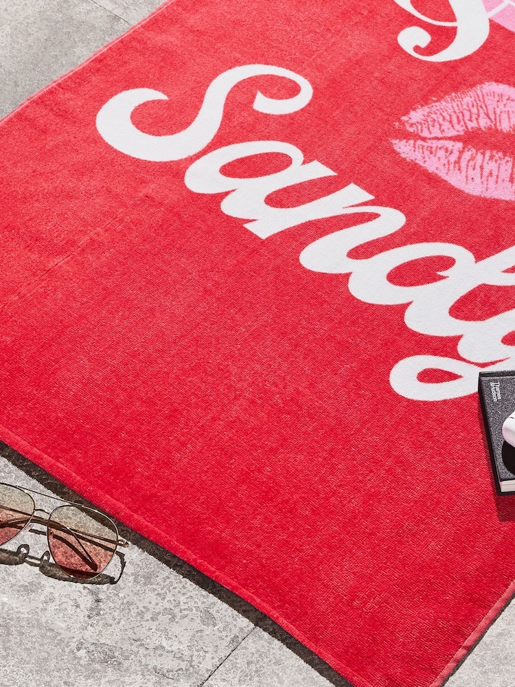 Sassy B Pink Fine and Sandy Cotton Beach Towel - Image 2 of 2