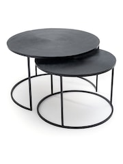 La Redoute Intérieurs Set of 2 Black Jalia Metal Nesting Coffee Tables - Image 1 of 5