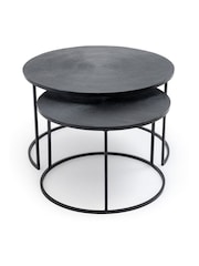 La Redoute Intérieurs Set of 2 Black Jalia Metal Nesting Coffee Tables - Image 4 of 5
