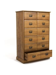 La Redoute Intérieurs Dark Oak Wood Lindley Solid Pine Chest of 6 Drawers - Image 3 of 5
