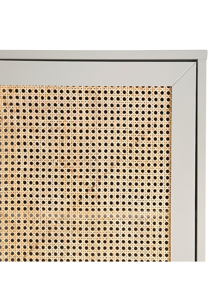 La Redoute Intérieurs Grey Natural Paola Pine & Rattan Double Wardrobe - Image 5 of 5