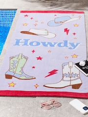 Sassy B Lilac Howdy Cowgirl Cotton Beach Towel - Image 1 of 2
