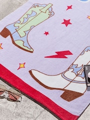 Sassy B Lilac Howdy Cowgirl Cotton Beach Towel - Image 2 of 2