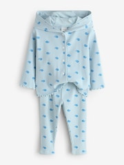Cath Kidston Blue Ribbed Cardigan & Leggings Set (3mths-7yrs) - Image 7 of 9