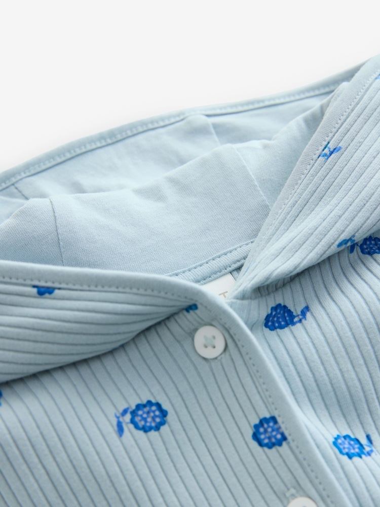 Cath Kidston Blue Ribbed Cardigan & Leggings Set (3mths-7yrs) - Image 9 of 9