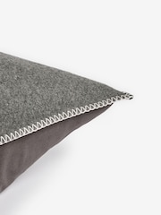 Grey 50 x 50cm Wool Blend Blanket Stitch Cushion - Image 5 of 5