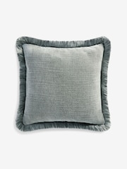 Grey Chunky Fringe Chenille 50 x 50cm Cushion - Image 1 of 3