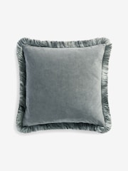 Grey Chunky Fringe Chenille 50 x 50cm Cushion - Image 2 of 3