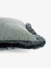 Grey Chunky Fringe Chenille 50 x 50cm Cushion - Image 3 of 3