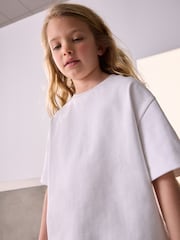 White Oversized Heavyweight 100% Cotton T-Shirt (3-16yrs) - Image 4 of 4