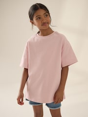 Pink Oversized Heavyweight 100% Cotton T-Shirt (3-16yrs) - Image 1 of 4