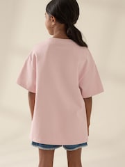 Pink Oversized Heavyweight 100% Cotton T-Shirt (3-16yrs) - Image 3 of 4